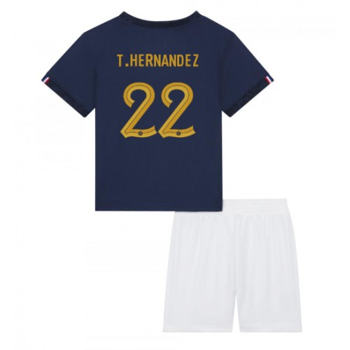 Frankrike Theo Hernandez #22 kläder Barn VM 2022 Hemmatröja Kortärmad (+ korta byxor) Frankrike Theo Hernandez #22 kläder Barn VM 2022 Hemmatröja Kortärmad (+ korta byxor)